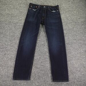 Levis‎ 505 Jeans Mens 38X34 (33) Blue Denim Straight Leg Dark Wash Casual